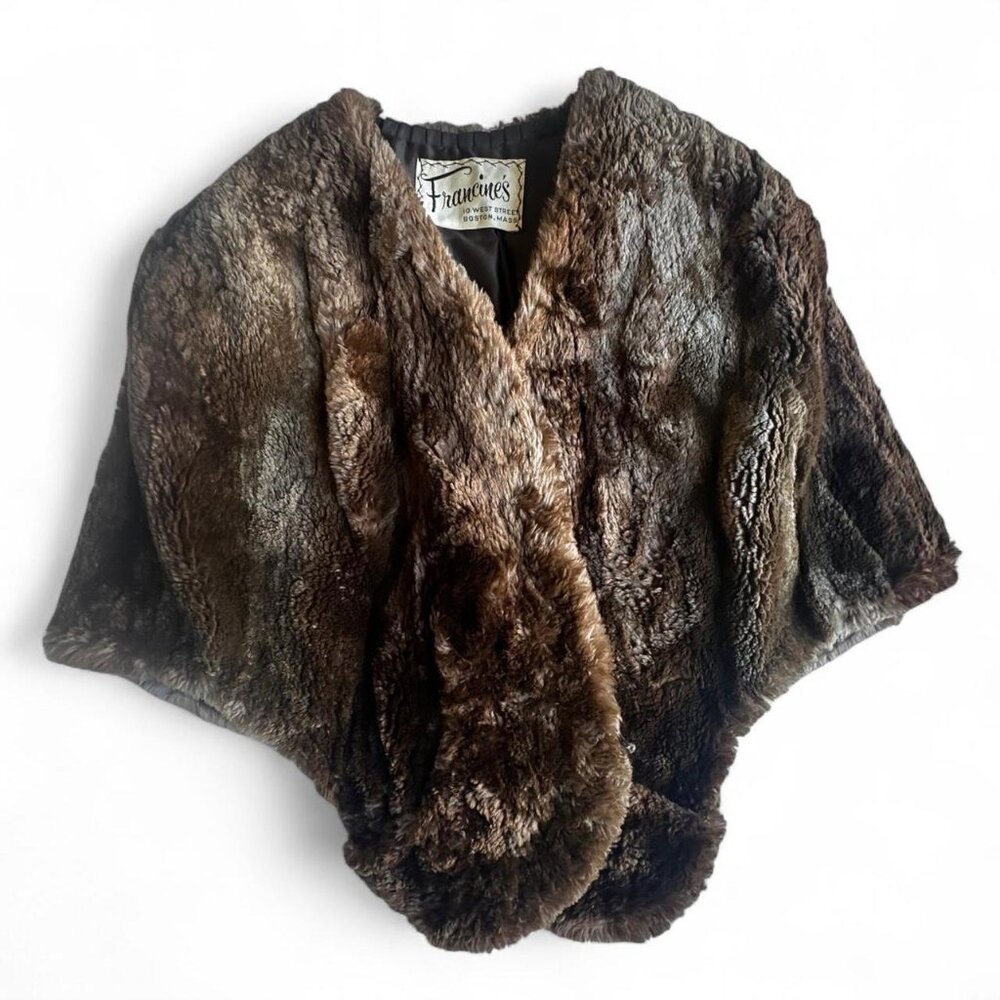 Brown vintage fur shawl #vintage #y2k #fur